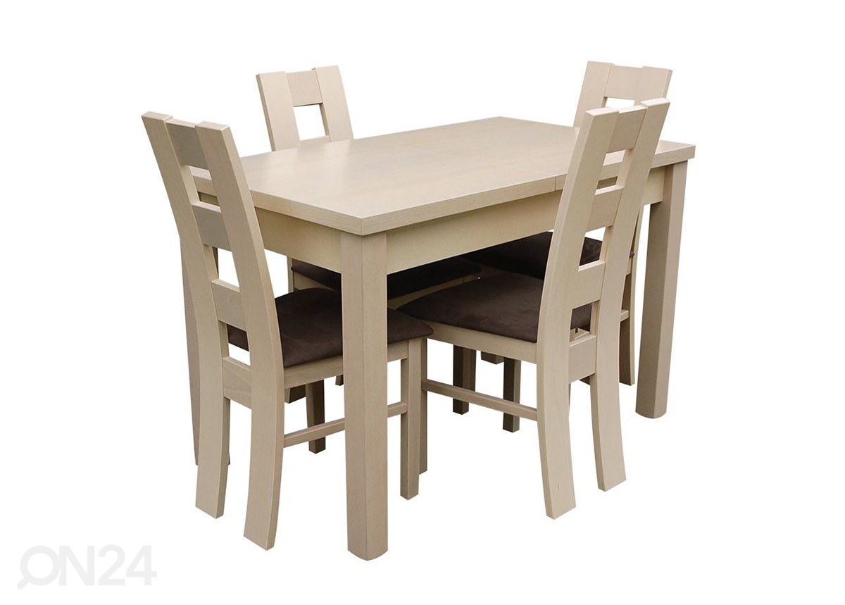 Удлиняющийся обеденный стол 70x120-160 cm + 4 стульев увеличить