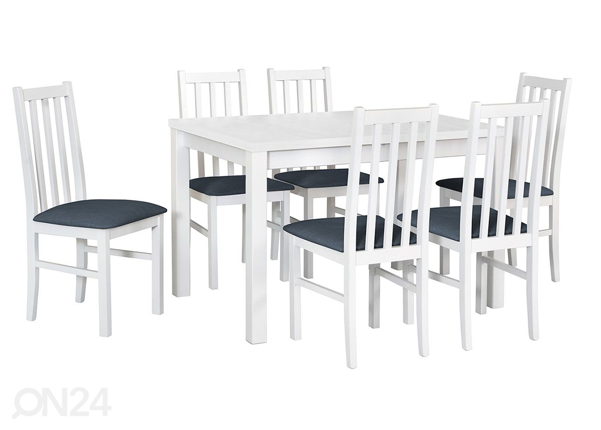 Удлиняющийся обеденный стол 80x120-150 cm + 6 стульев увеличить