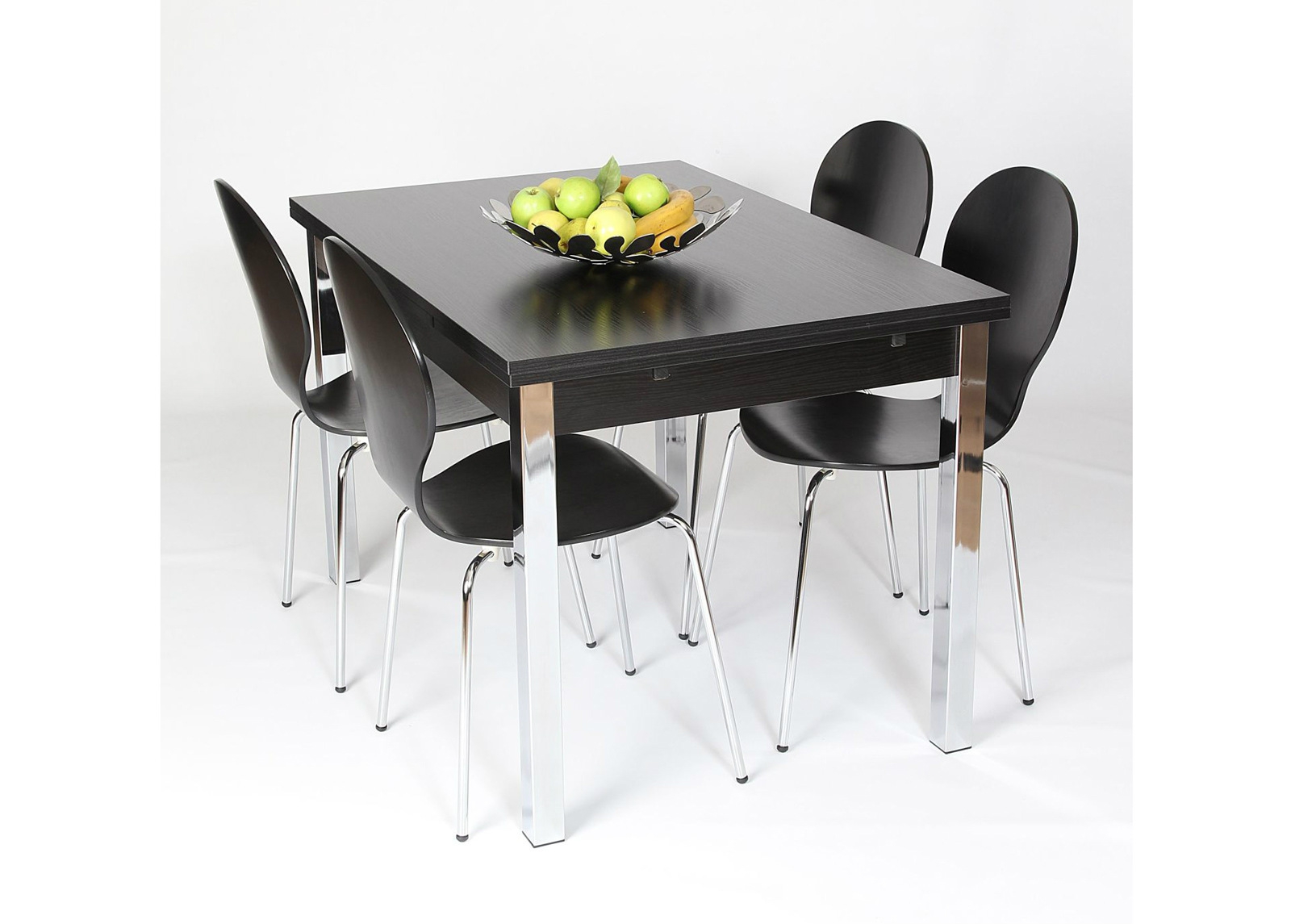 Удлиняющийся обеденный стол 80x120-187 cm, чёрный увеличить