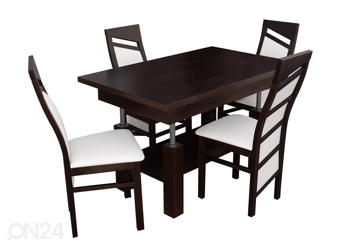 Удлиняющийся обеденный стол 80x130-170 cm + 4 стула увеличить