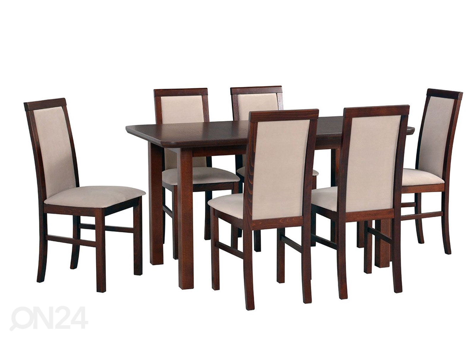 Удлиняющийся обеденный стол 80x140-180 cm + 6 стульев увеличить