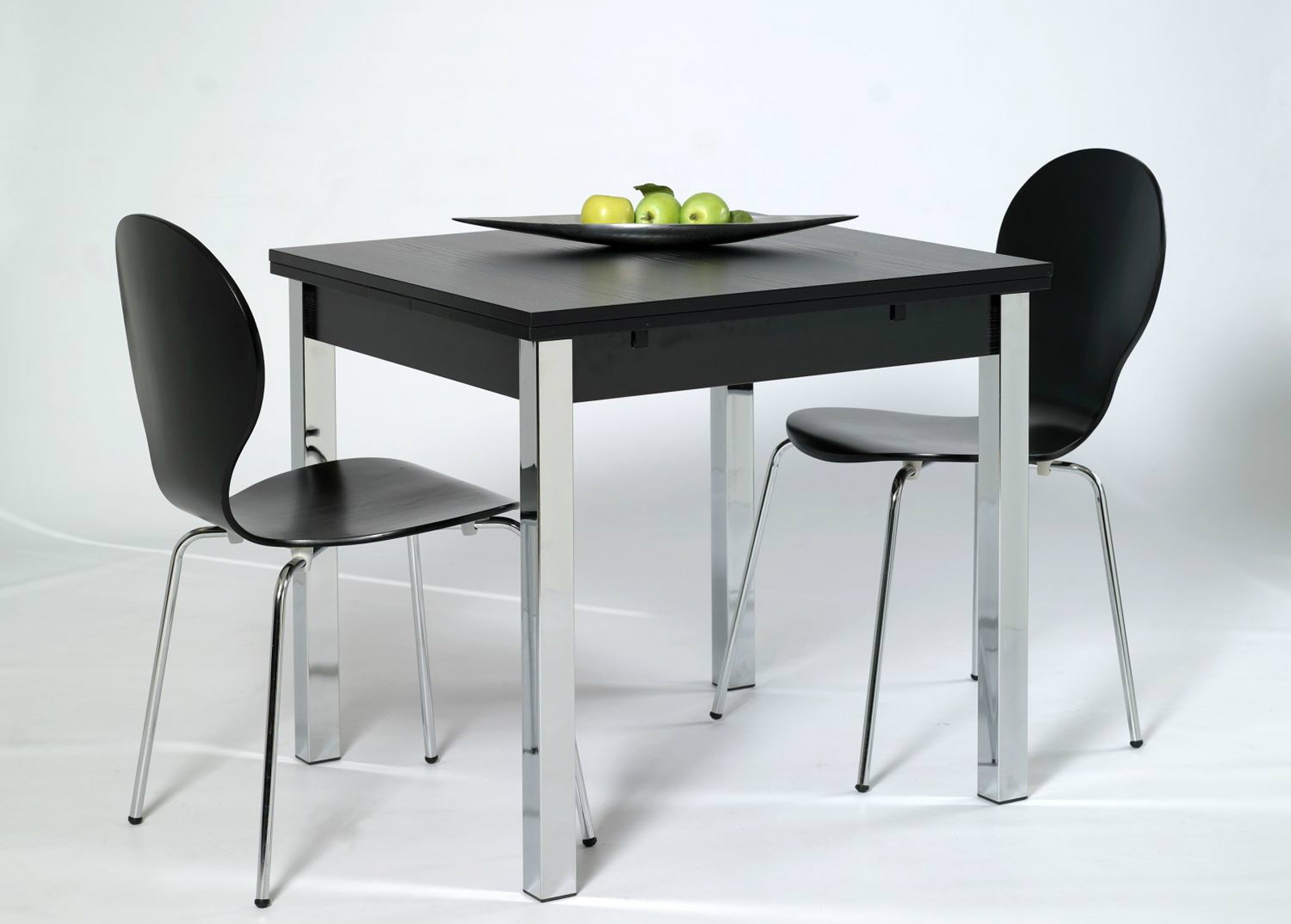 Удлиняющийся обеденный стол 80x80-147 cm, чёрный увеличить