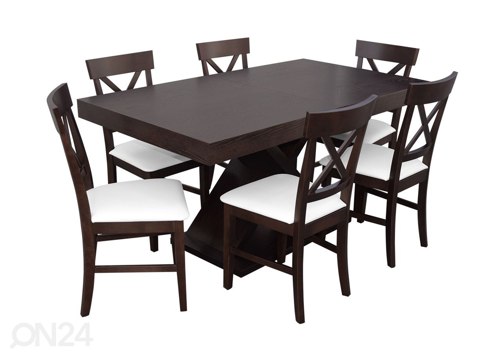 Удлиняющийся обеденный стол 90x160-210 cm + 6 стульев увеличить
