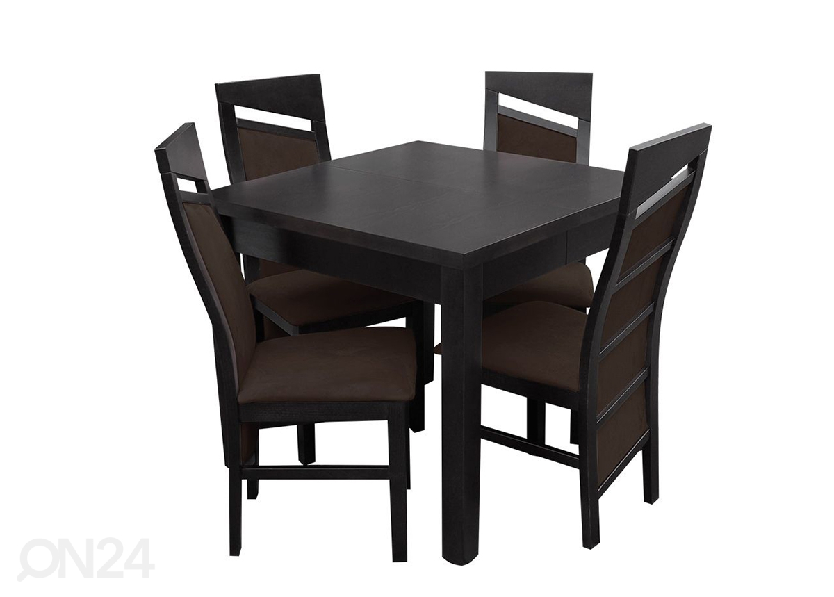 Удлиняющийся обеденный стол 90x90-240 cm + 4 стула увеличить
