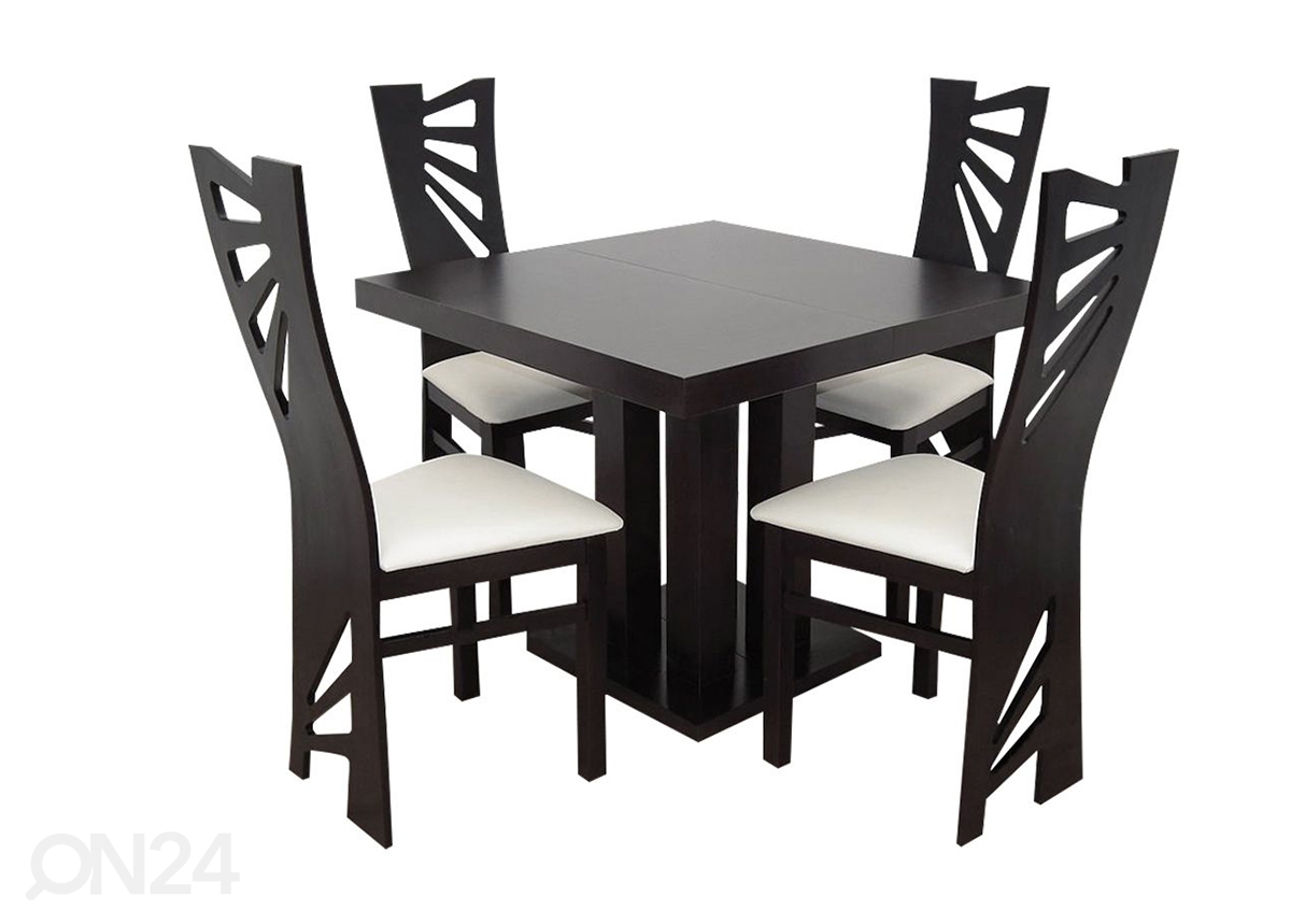 Удлиняющийся обеденный стол 90x90-240 cm + 4 стула увеличить