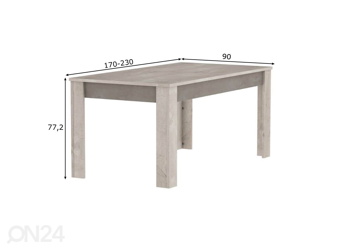 Удлиняющийся обеденный стол Antibes 170/230x90 cm увеличить размеры