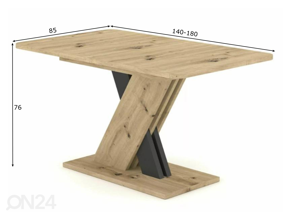 Удлиняющийся обеденный стол Excellent 140-180x85 cm увеличить размеры