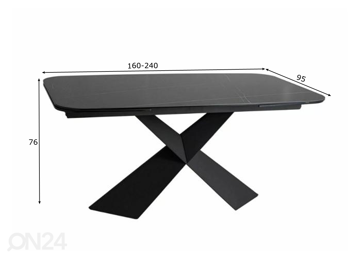Удлиняющийся обеденный стол Futuristic 160-240x95 cm увеличить размеры