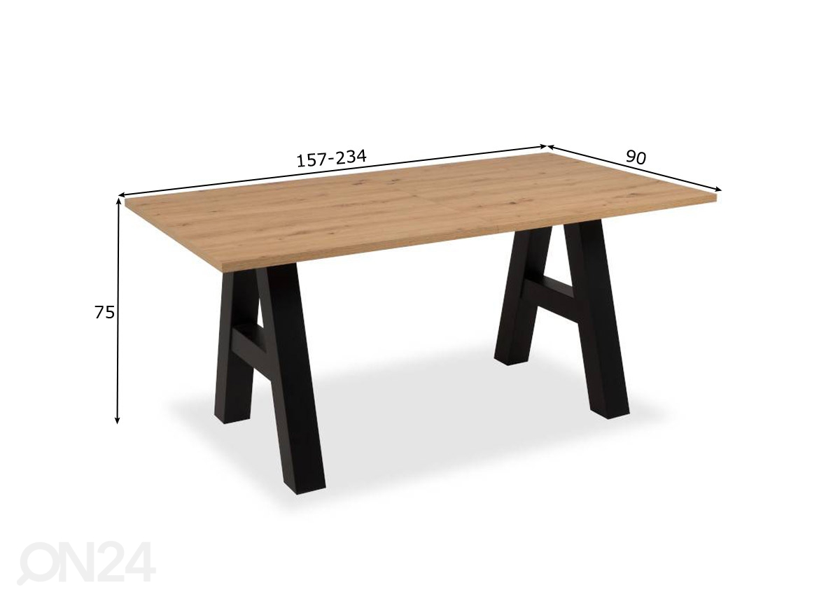 Удлиняющийся обеденный стол Granada 90x157/234 cm увеличить размеры