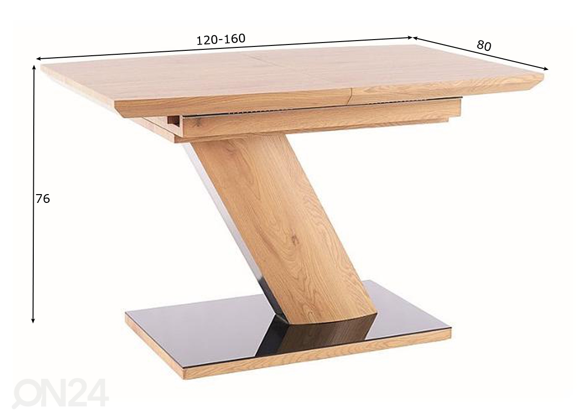 Удлиняющийся обеденный стол Ontario 120-160x80 cm увеличить размеры