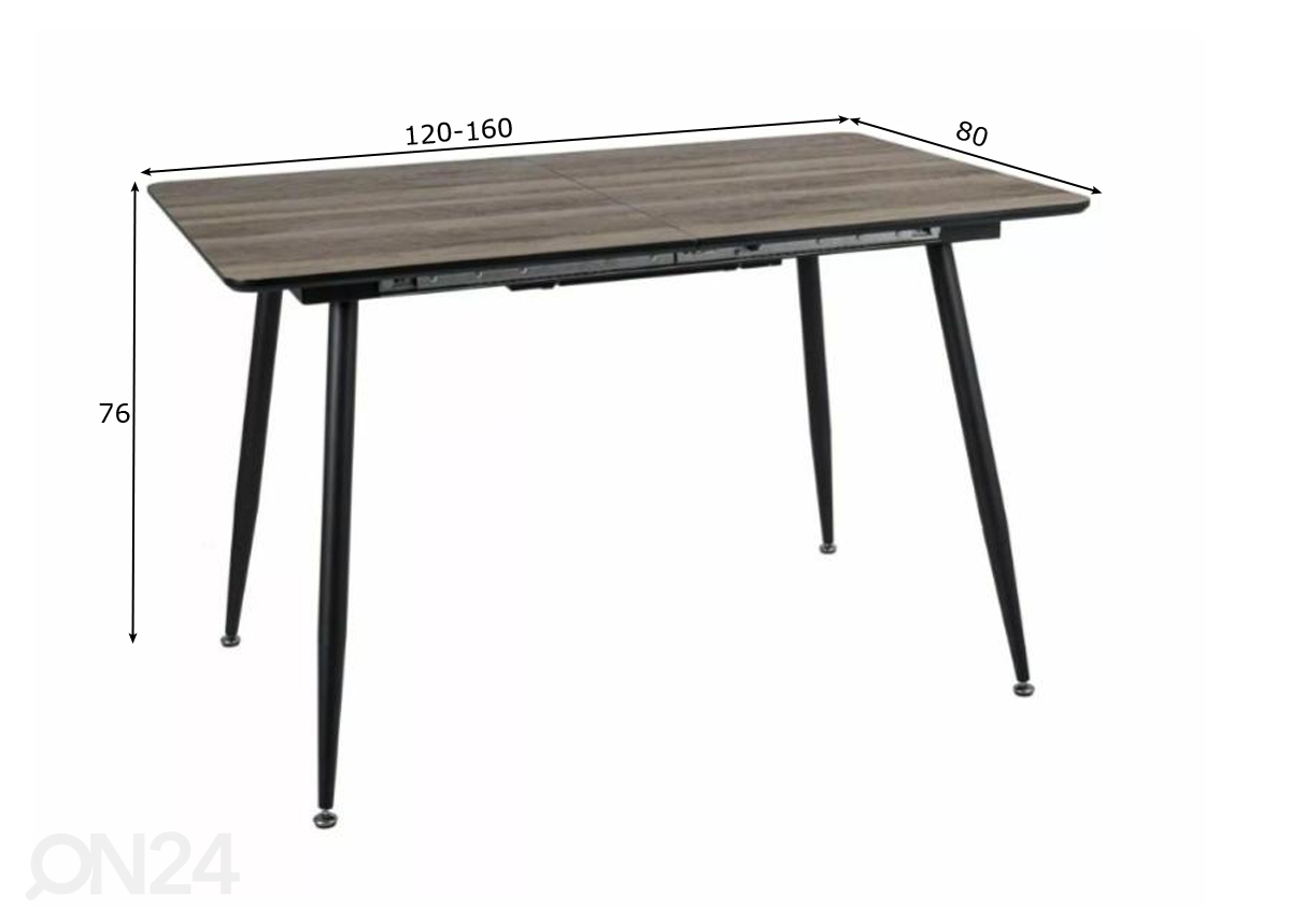 Удлиняющийся обеденный стол Romulus II 120-160x80 cm увеличить размеры