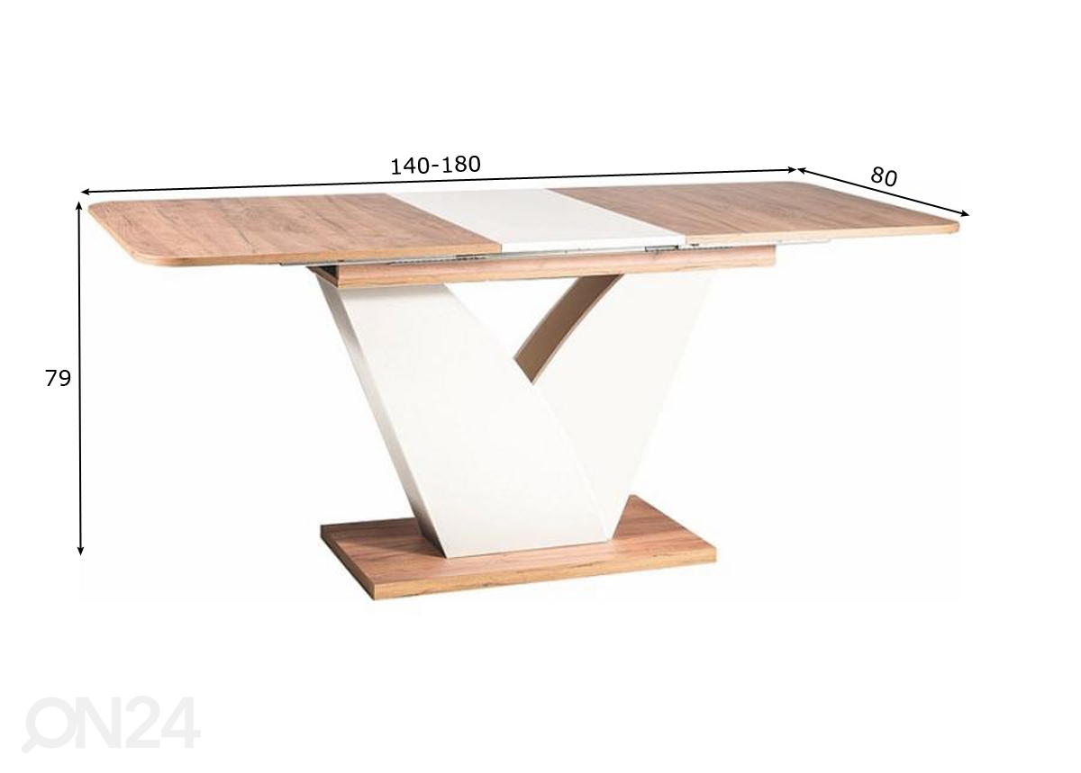 Удлиняющийся обеденный стол Vitharr 140-180x80 cm увеличить размеры