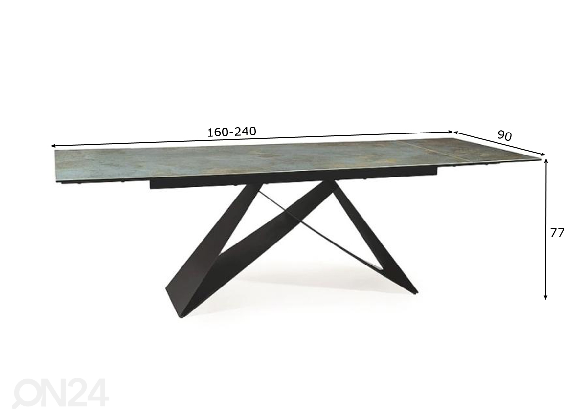 Удлиняющийся обеденный стол West 160-240x90 cm увеличить размеры