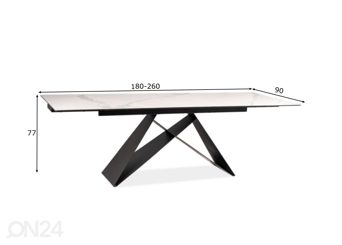 Удлиняющийся обеденный стол West 180-260x90 cm увеличить размеры