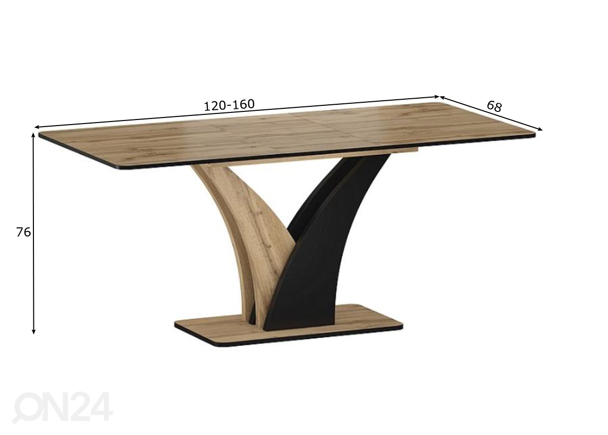 Удлиняющийся обеденный стол Wind 120-160x68 cm увеличить размеры