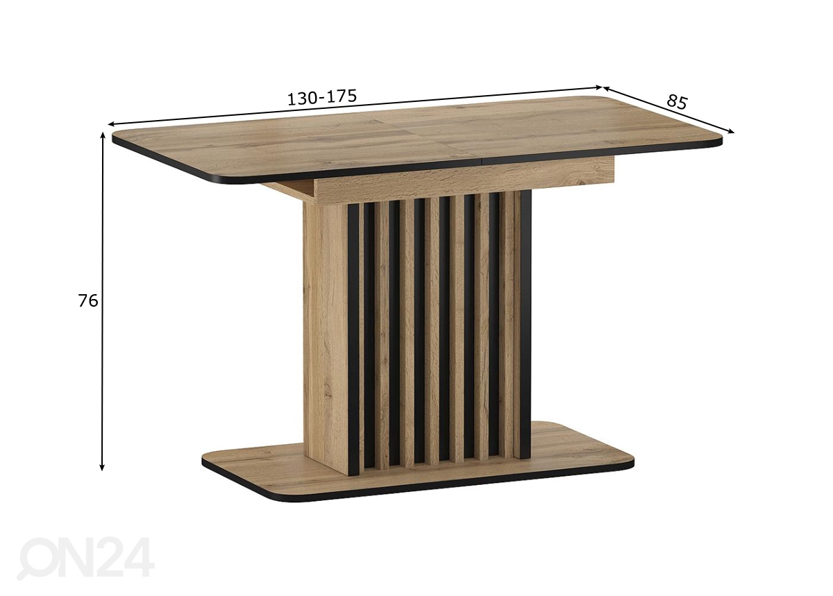 Удлиняющийся обеденный стол Zenda 130-175x85 cm увеличить размеры