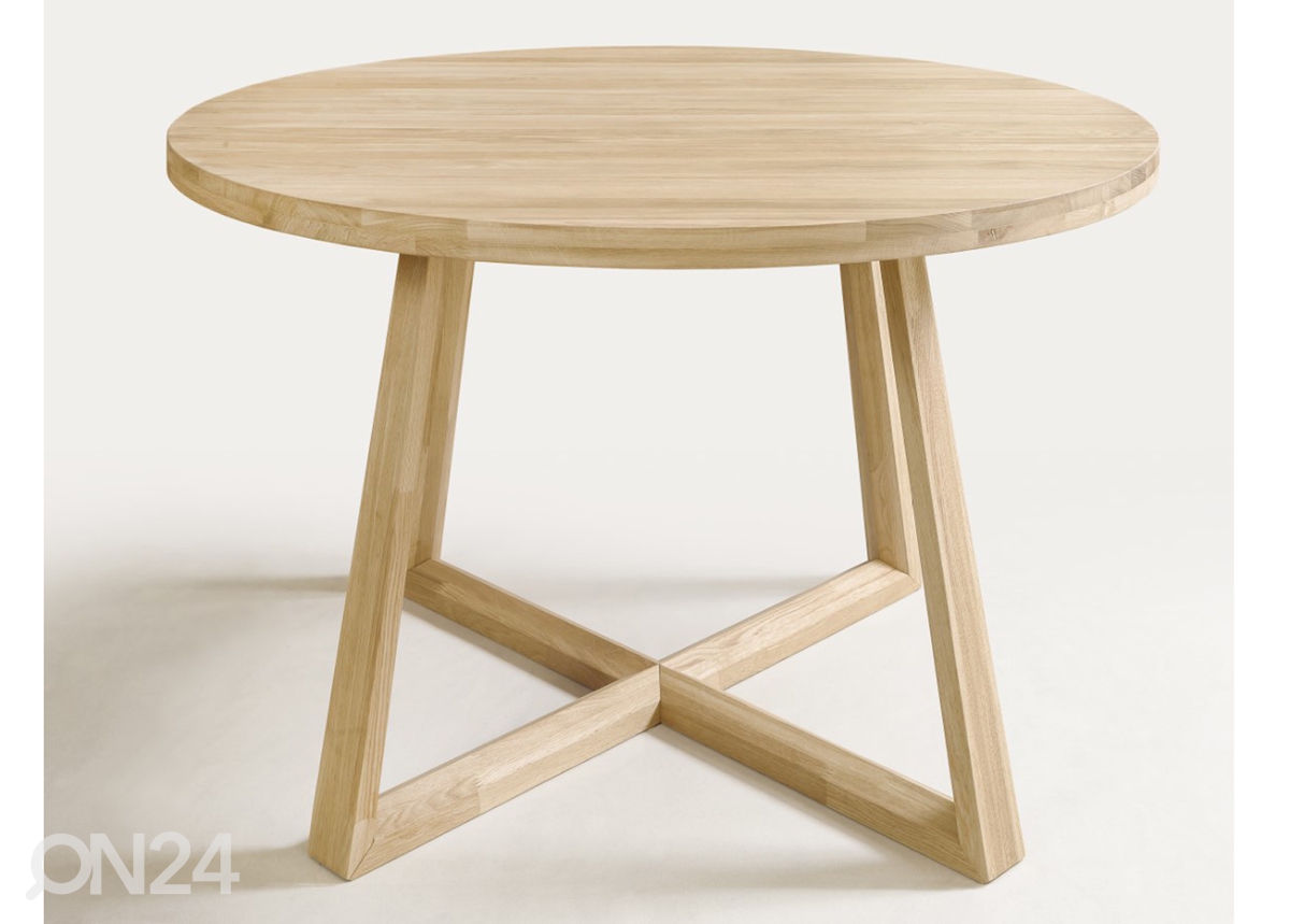 Удлиняющийся обеденный стол из дуба Merbi 110/150x110 cm, белое масло увеличить