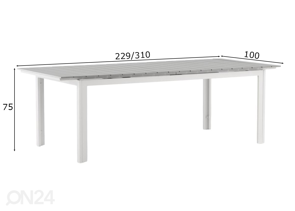 Удлиняющийся садовый стол Levels 229/310×100 см увеличить размеры