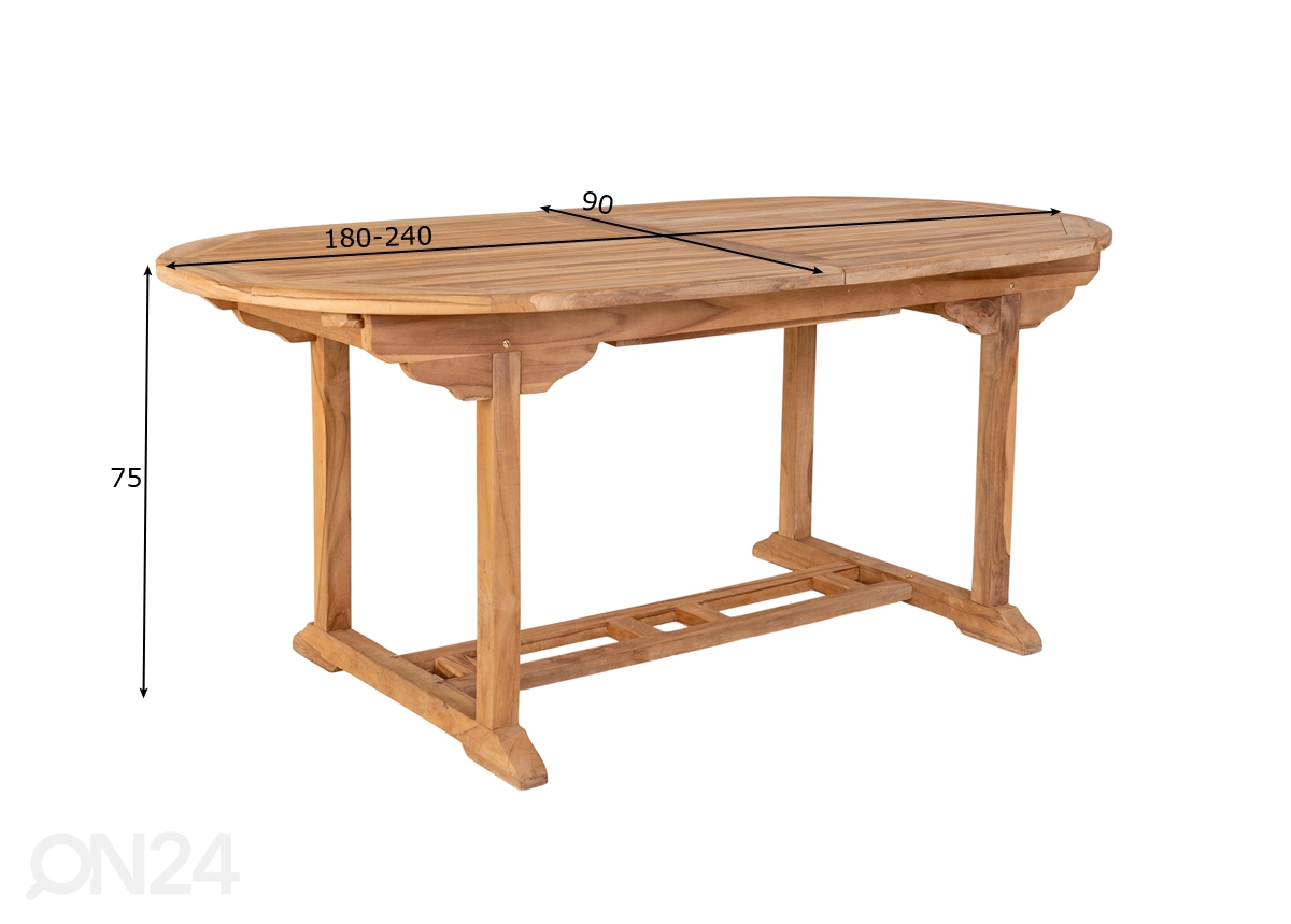 Удлиняющийся садовый стол Nerja 180/240x90 cm увеличить размеры