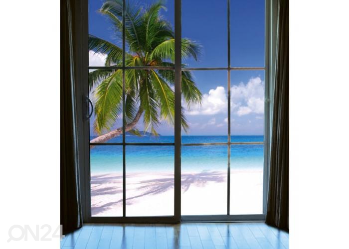 Флизелиновые фотообои Beach window view 225x250 см увеличить