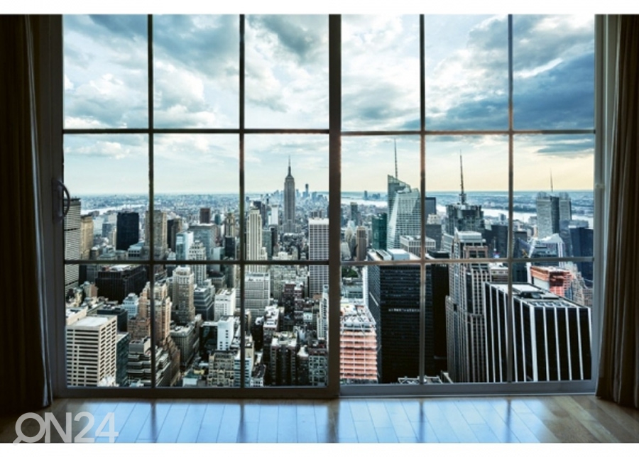 Флисовые фото-обои Manhattan window view 225x250 см увеличить