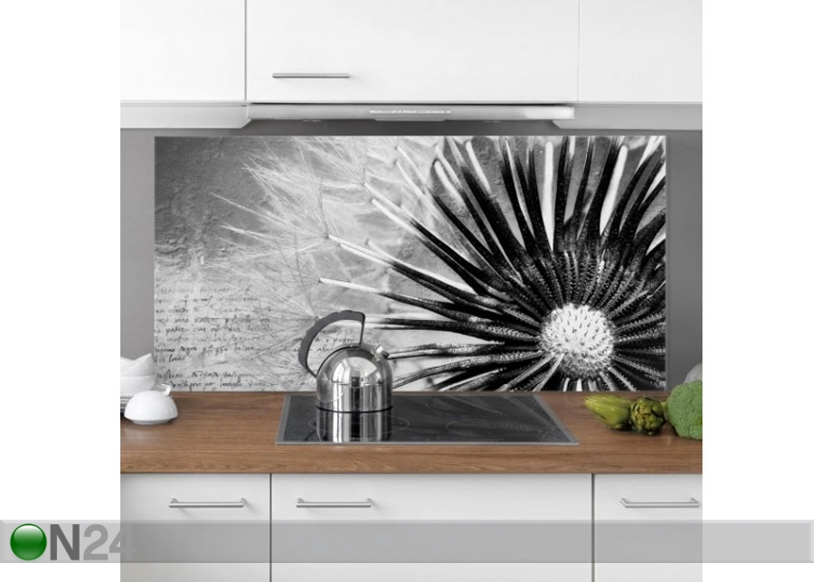 Фотостекло для кухонного фартука Dandelion Black & White 1, 40x100 cm увеличить