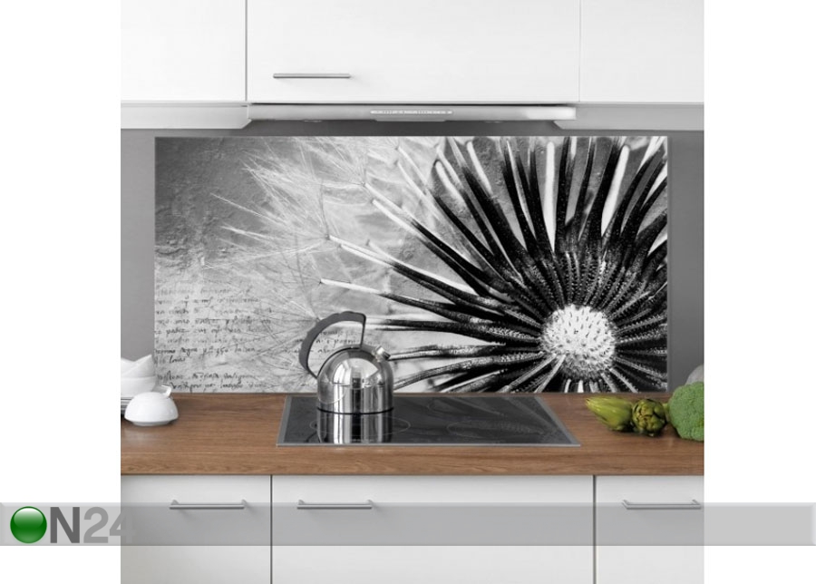 Фотостекло для кухонного фартука Dandelion Black & White 1 40x60 cm увеличить