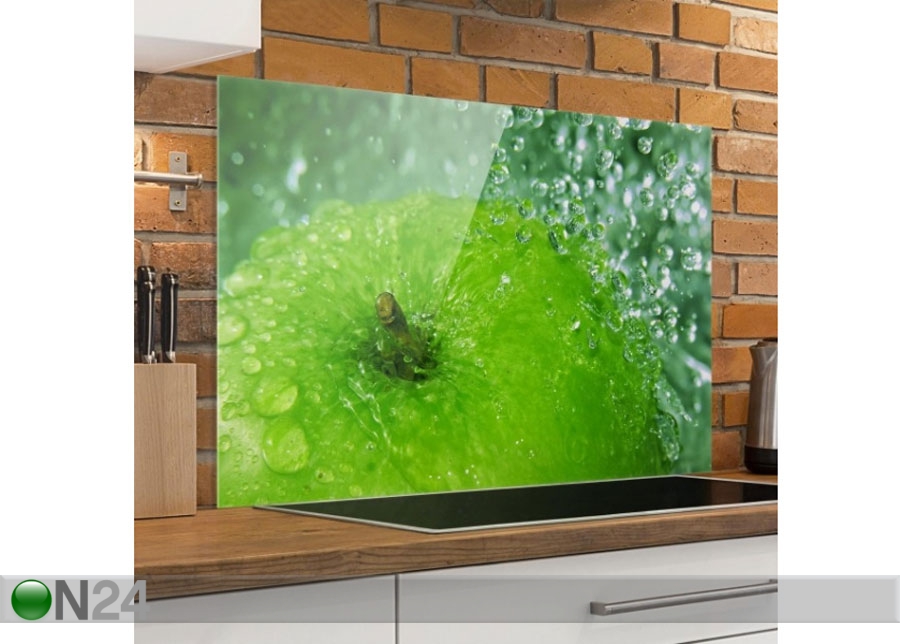 Фотостекло для кухонного фартука Green Apple 40x60 cm увеличить
