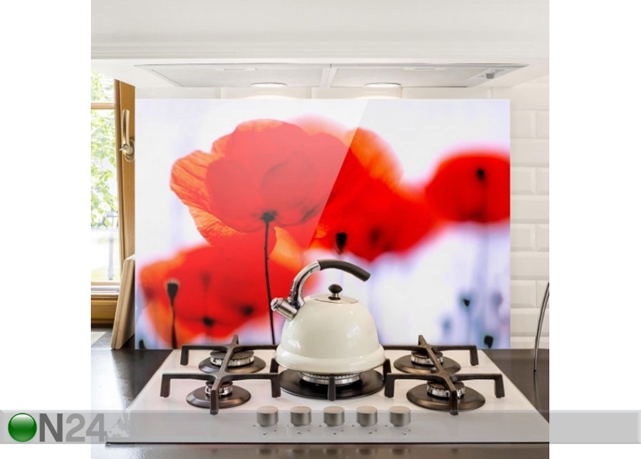 Фотостекло для кухонного фартука Magic Poppies 1, 40x60 cm увеличить