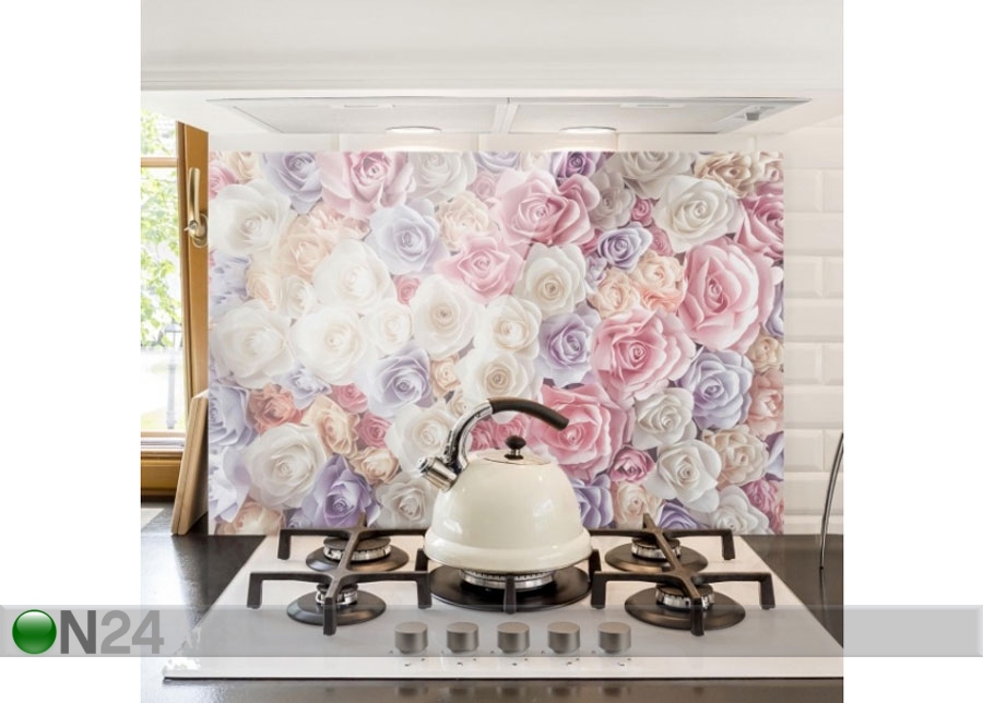 Фотостекло для кухонного фартука Pastel Paper Art Roses 1, 40x60 cm увеличить