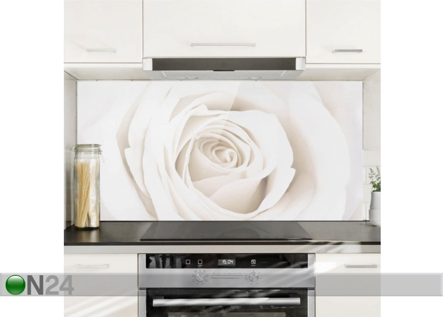 Фотостекло для кухонного фартука Pretty White Rose 1, 40x60 cm увеличить