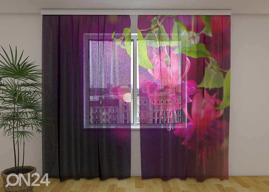 Шифоновая фотоштора Fuchsia Flowers 240x220 cm увеличить