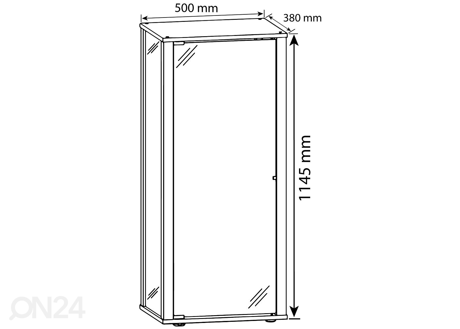 Шкаф-витрина Kavisa L 50 cm увеличить размеры
