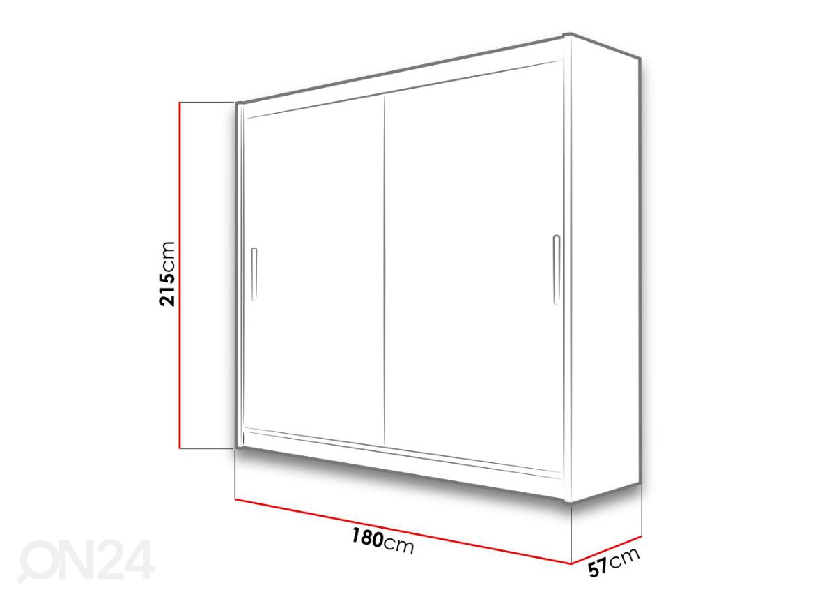 Шкаф-купе 180 cm + LED увеличить размеры