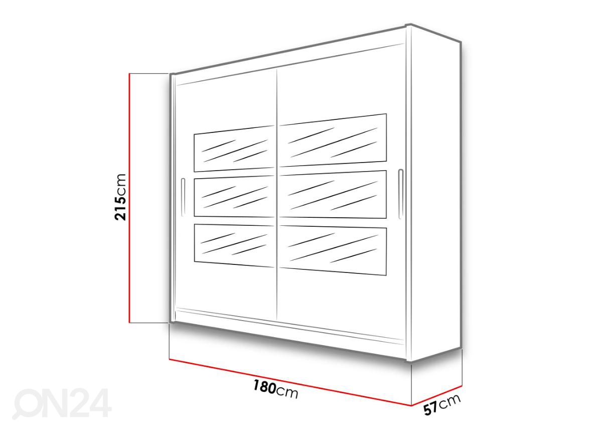 Шкаф-купе 180 cm + LED увеличить размеры