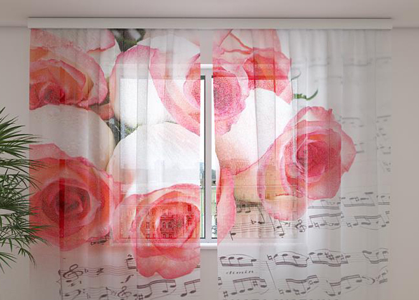 Sifonki-kuvaverhoMUSIC OF ROSES 240x220 cm