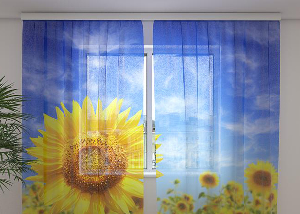 Sifonki-kuvaverho SUNFLOWER 240x220 cm