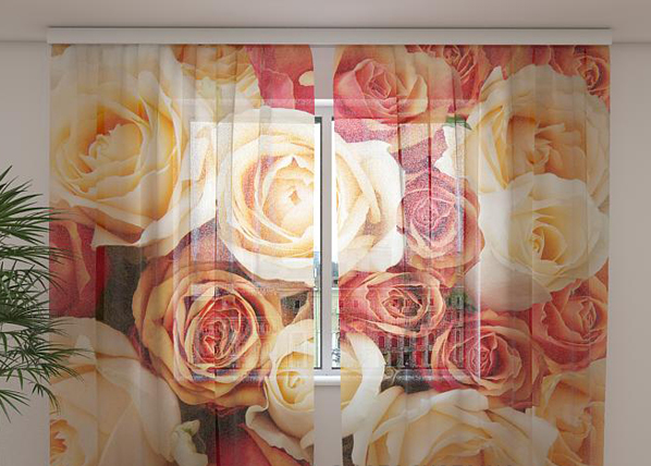 Sifonki-kuvaverho CANDY ROSES 240x220 cm