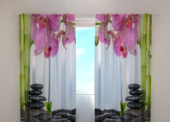 Pimennysverhot Orchids and bamboo 240x220 cm