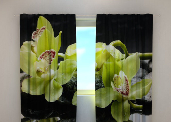 Läpinäkyvä verho CITREOUS ORCHIDS 240x220 cm