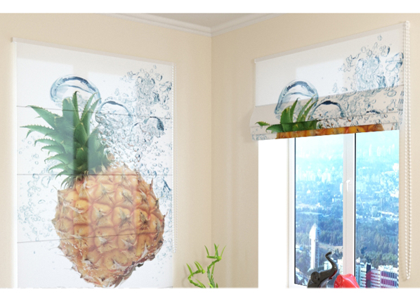 Puolipimentävä laskosverho Fresh Pineapple 120x140 cm