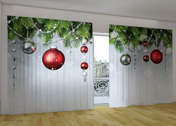 Puolipimentävä verho CHRISTMAS DECORATIONS 360x230 cm