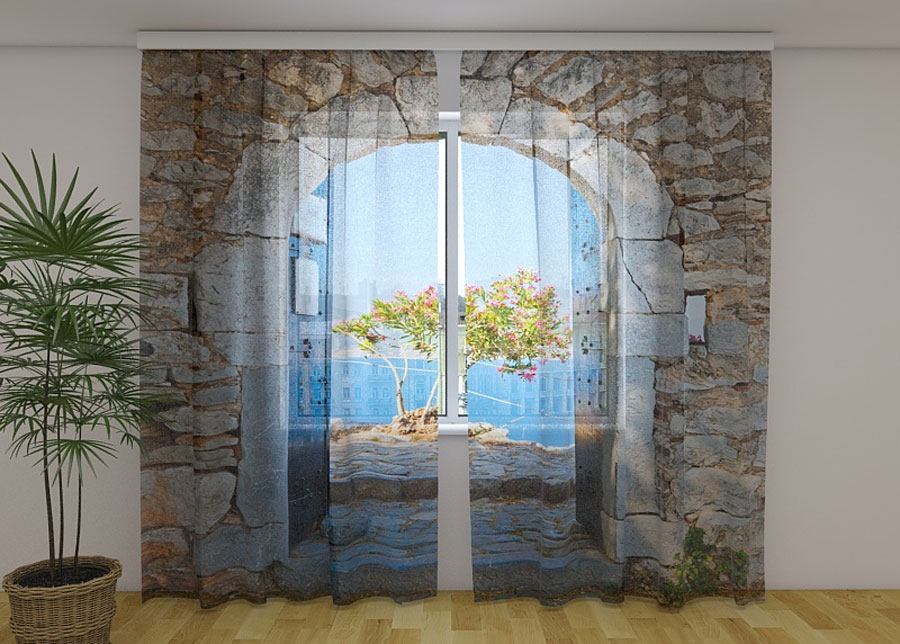 Sifonki-kuvaverho ARCHWAY TO THE SEA 240x220 cm