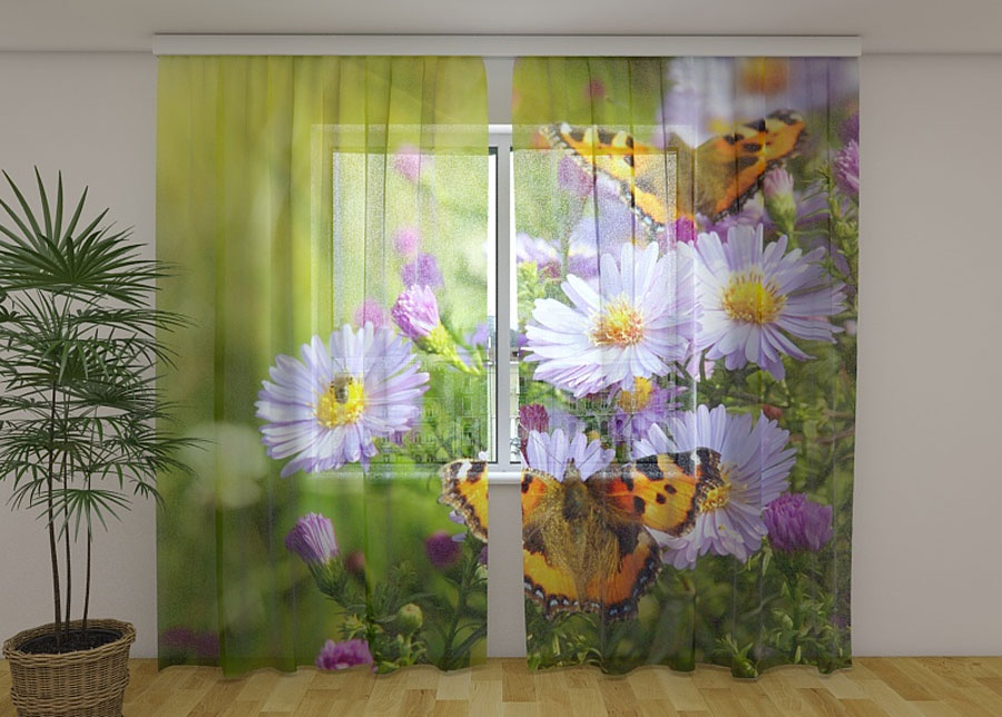 Sifonki-kuvaverho BUTTERFLIES 240x220 cm