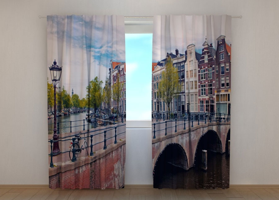 Puolipimentävä verho BRIDGE IN AMSTERDAM 240x220 cm