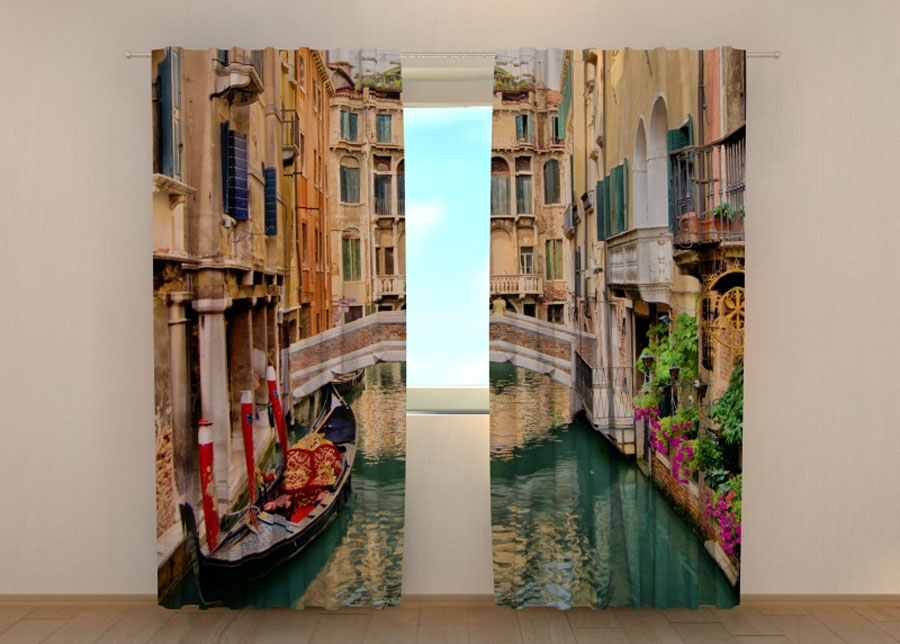 Puolipimentävä verho BRIDGE IN VENICE 240x220 cm