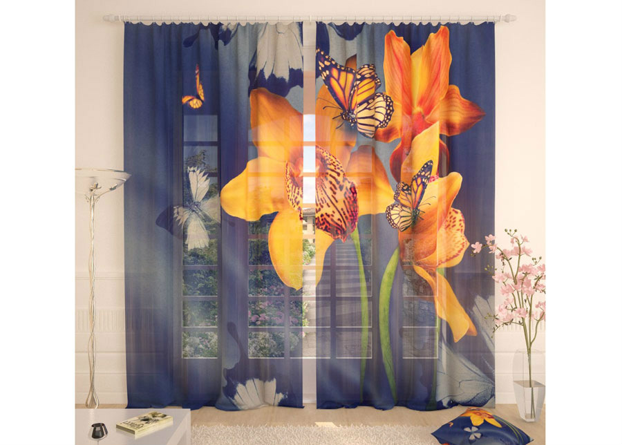 Tylliverho Yellow Orchids and Butterflies 400x260 cm