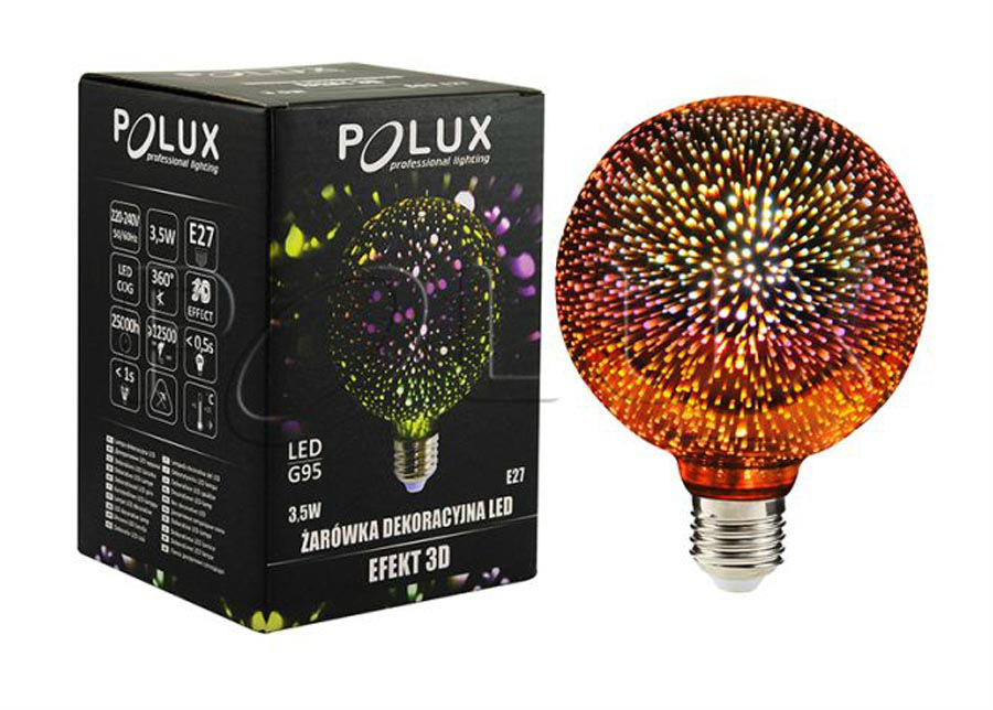 LED POLUX 3D sähkölamppu 3,5 W