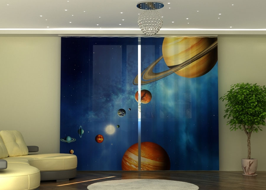 Puolipimentävä verho Solar System 290x245 cm