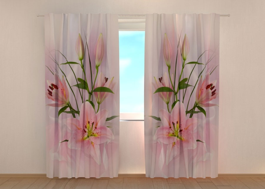 Puolipimentävä verho Princess Lilies 240x220 cm